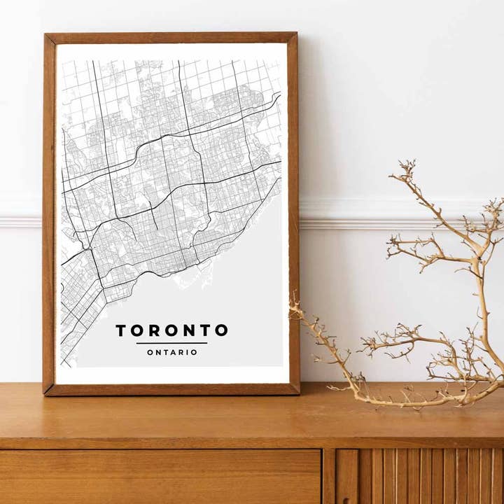 Toronto Classic Grey, map print for wholesale by Line Point Design