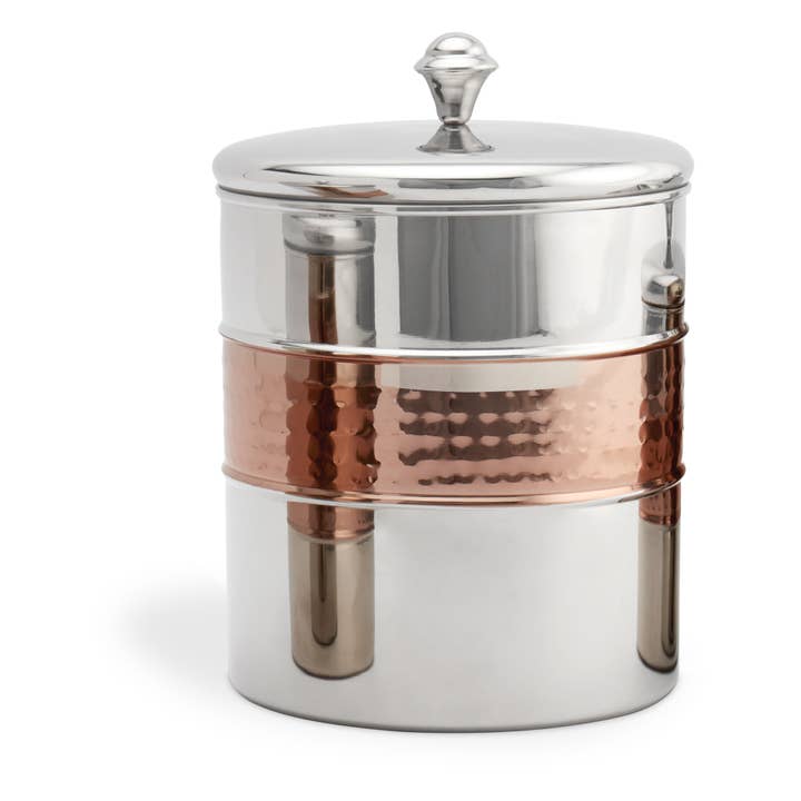 Lexi Home - Wholesale Canister Set - 3-Piece Stainless Steel & Copper Hammered Canister Set1
