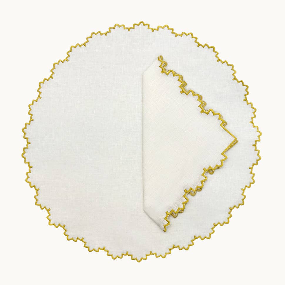 Duggan Society - Wholesale Dinner & Cloth Napkin - Gardenia linen gold napkin (set of 4)2