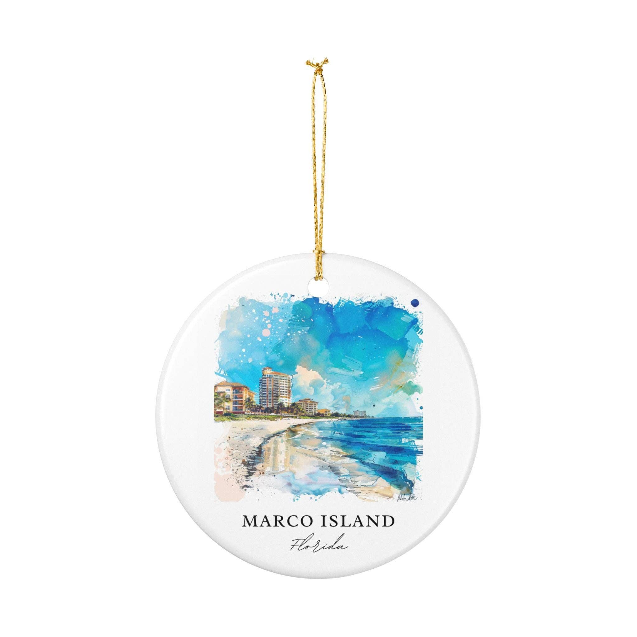Premium Travel Art - Vendita all'ingrosso Decorazione - Ornamento di Marco Island: Souvenir Unico di Marco Island, Decorazione Natalizia di Marco Island e Autentico Regalo di Marco Island FL2