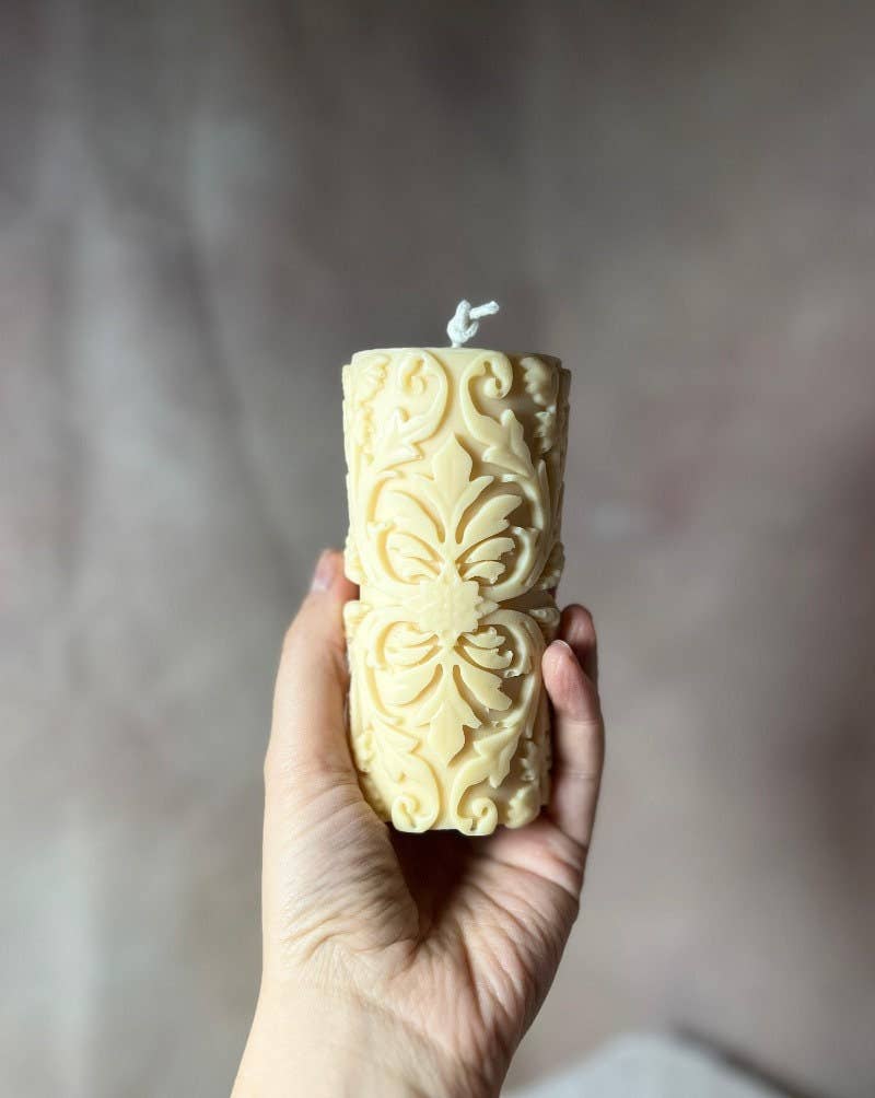 Home Pro Idea - Wholesale Pillar Candle - Damask Pillar Candle| Vintage| Pillar Candle| Home Decor 1