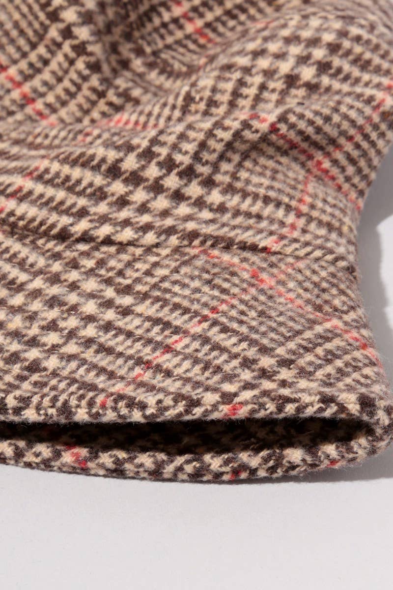 Fashion City – Engroshandel Bucket hat - Dame – Glen Plaid Bucket Hat med Sidelomme9