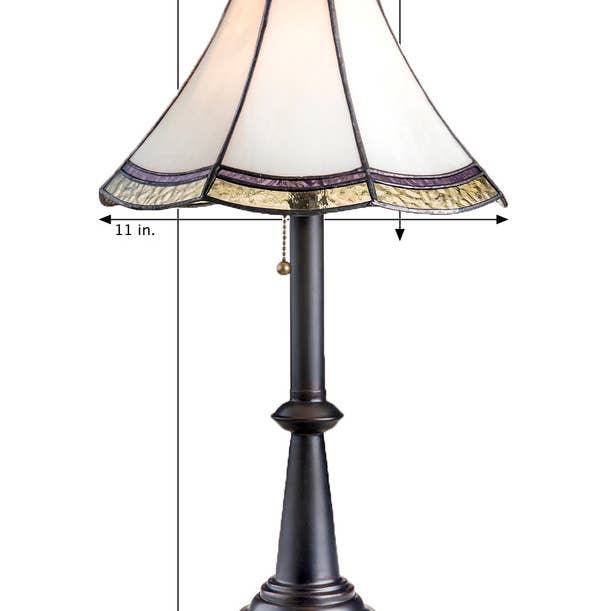 J Devlin Glass Art & Bert Anderson Collection - Wholesale Accent/Desk Lamp - Curved Stained Glass Tiffany Table Lamp J Devlin Lam 597-4