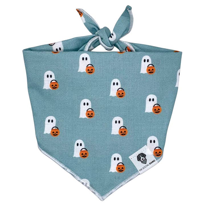 Cute Ghosts Halloween Tie-On Dog Bandana for wholesale by The Social Dawg