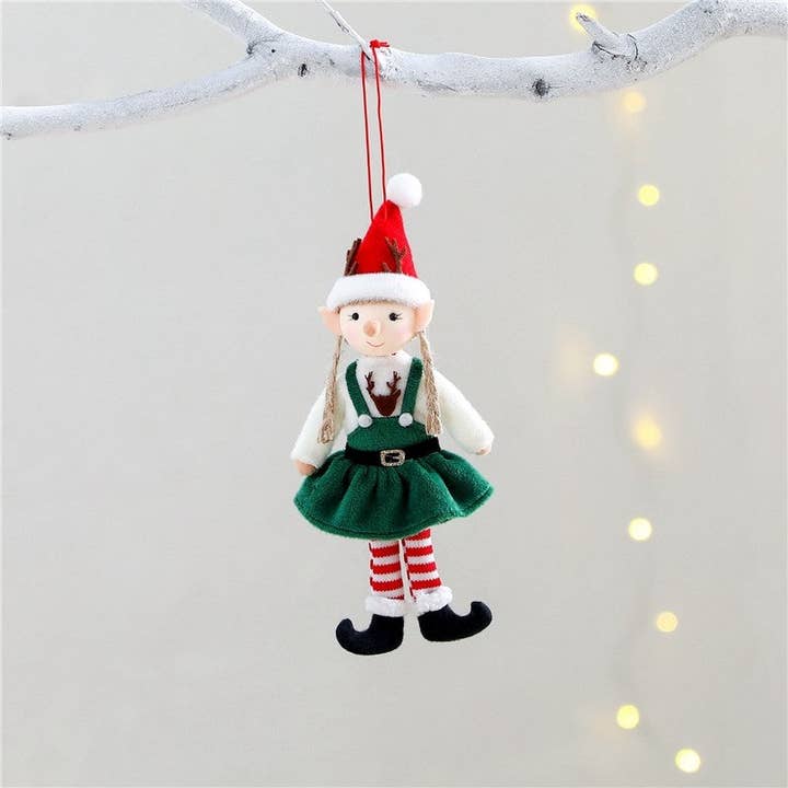 Plush Looks - Wholesale Ornament - Christmas Elf Doll In Cute Overalls3