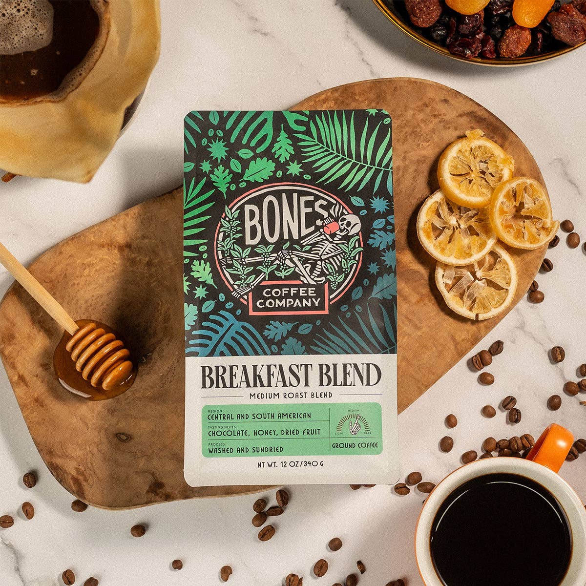 Bones Coffee Company - Wholesale Coffee Beans - Breakfast Blend Coffee | 5lb Bulk | Whole Bean & Ground2