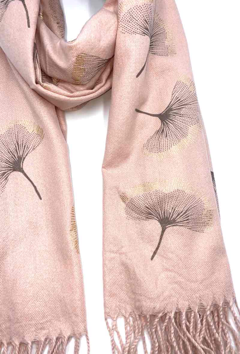 LINETA - Wholesale Scarf - Women's - Gingko Leaf Pattern Soft Scarf32