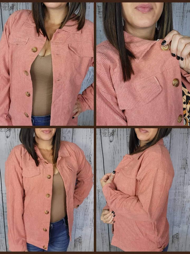 Shacket Coral por atacado de Wanderlust Designs Wholesale