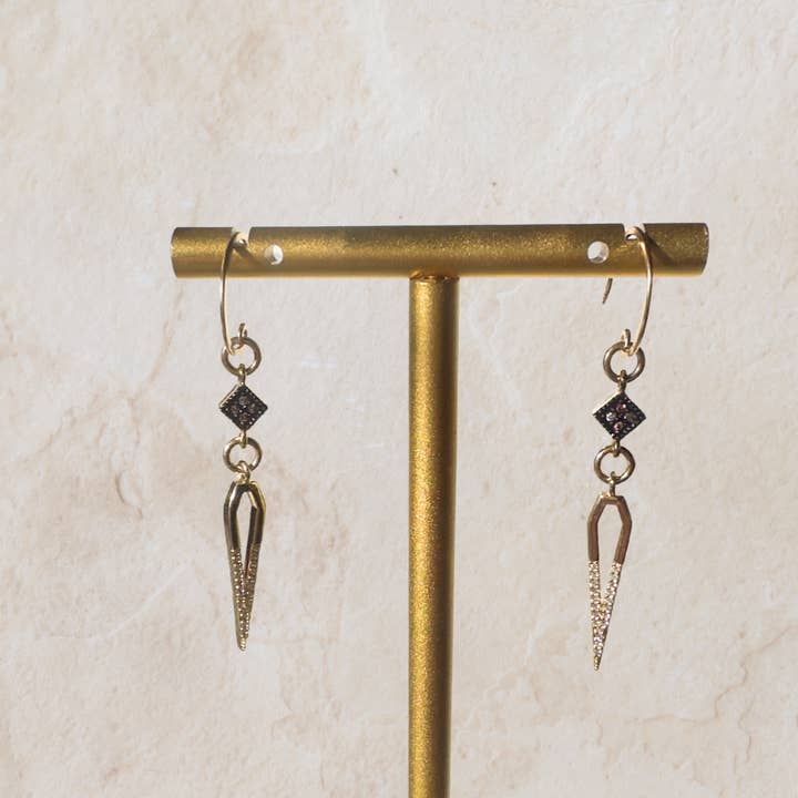 ROUND HOOK: PAVÉ DICE & SPEAR for wholesale by Rachel Nathan