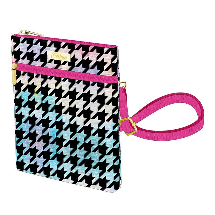 Elegant och praktisk axelväska med tusenfågelrutemönster för wholesale av OEELINN