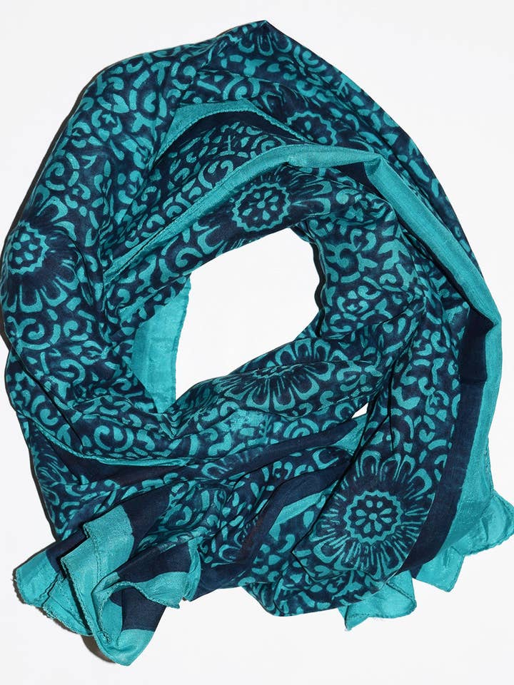 Sciarpa in Cotone e Seta | Koko Floreale Crepuscolo per la vendita all'ingrosso da parte di Amisha