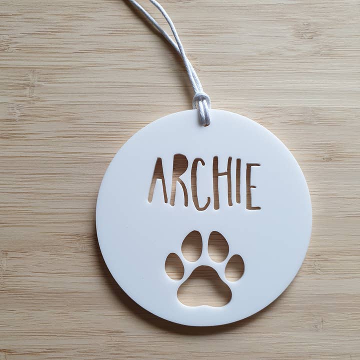 Little Birdy Finds - Wholesale Ornament - Personalised Dog / Cat / Pet Wood Christmas Decoration-PAW DESIGN3
