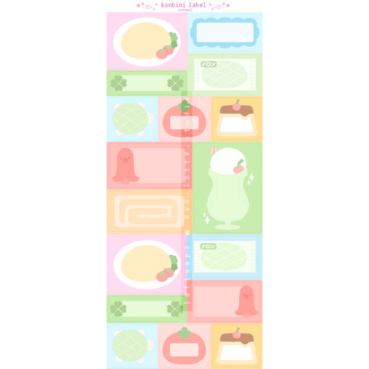 Konbini Label Sticker Sheet for wholesale by Lottemp3