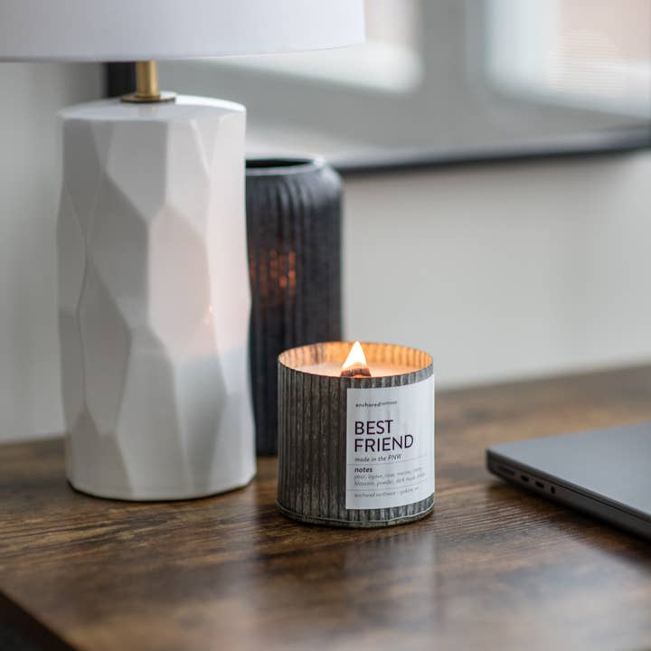 Anchored Northwest - Wholesale Jar/Filled Candle - Apples & Maple Bourbon Rustic Vintage Wood Wick Fall Candle2