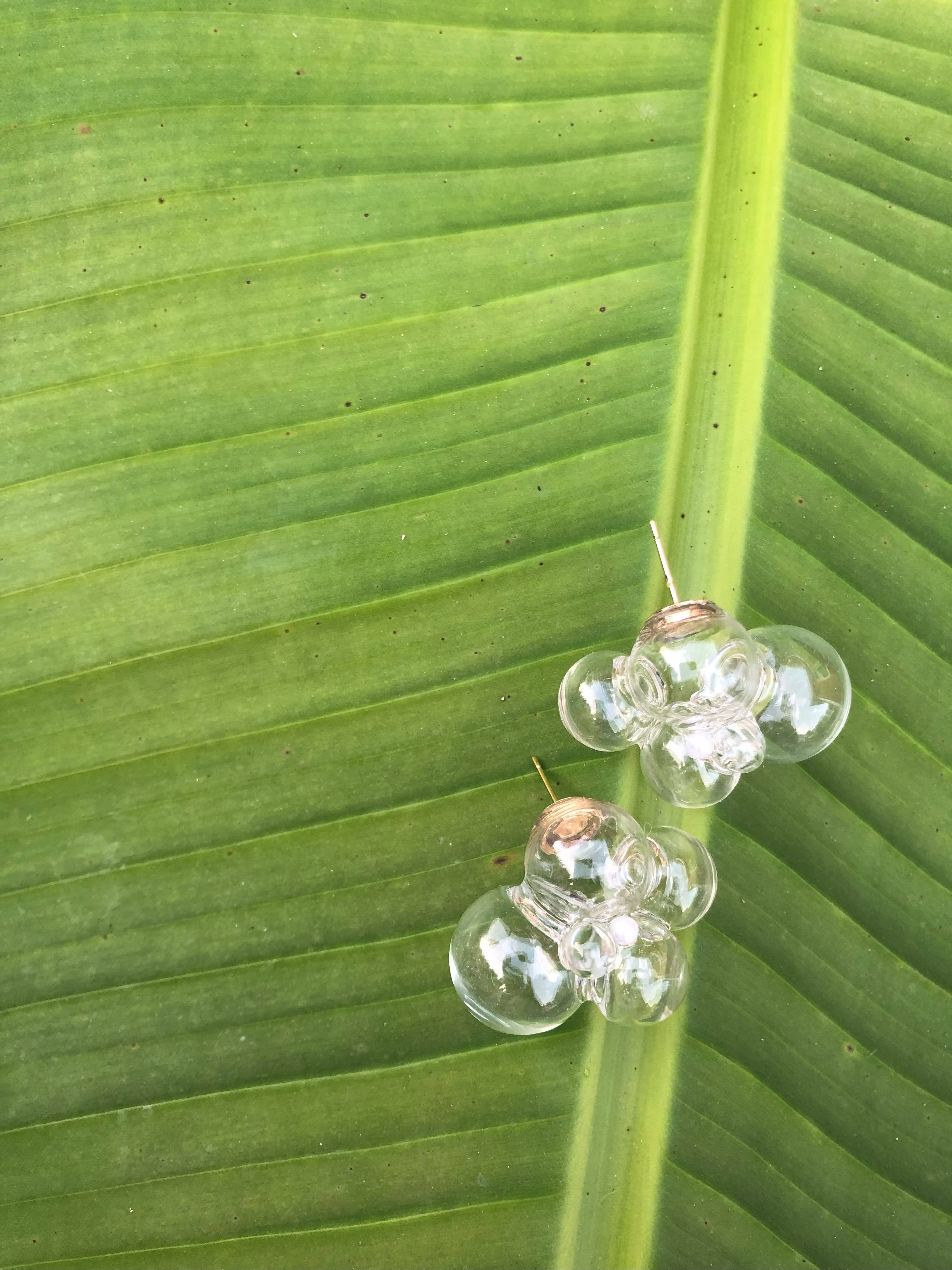 Big Little Design Co - Wholesale Dangle Earrings - Glass Bubble Earrings (Mini with Faux Pearls) - The Doyle Jr2