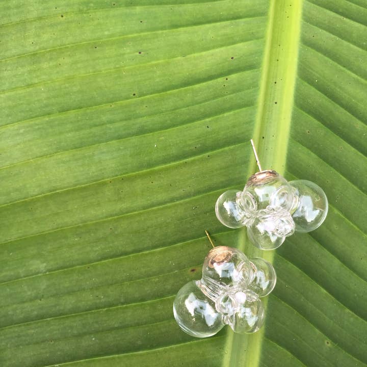 Big Little Design Co – wholesale Dangle earrings – Glass Bubble Earrings (Mini with Faux Pearls) - The Doyle Jr2