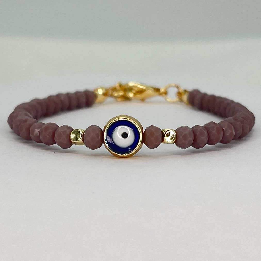 Loli - Wholesale Link & Chain Bracelet - Crystal Beaded Evil Eye Bracelet - 12 Color Options 9