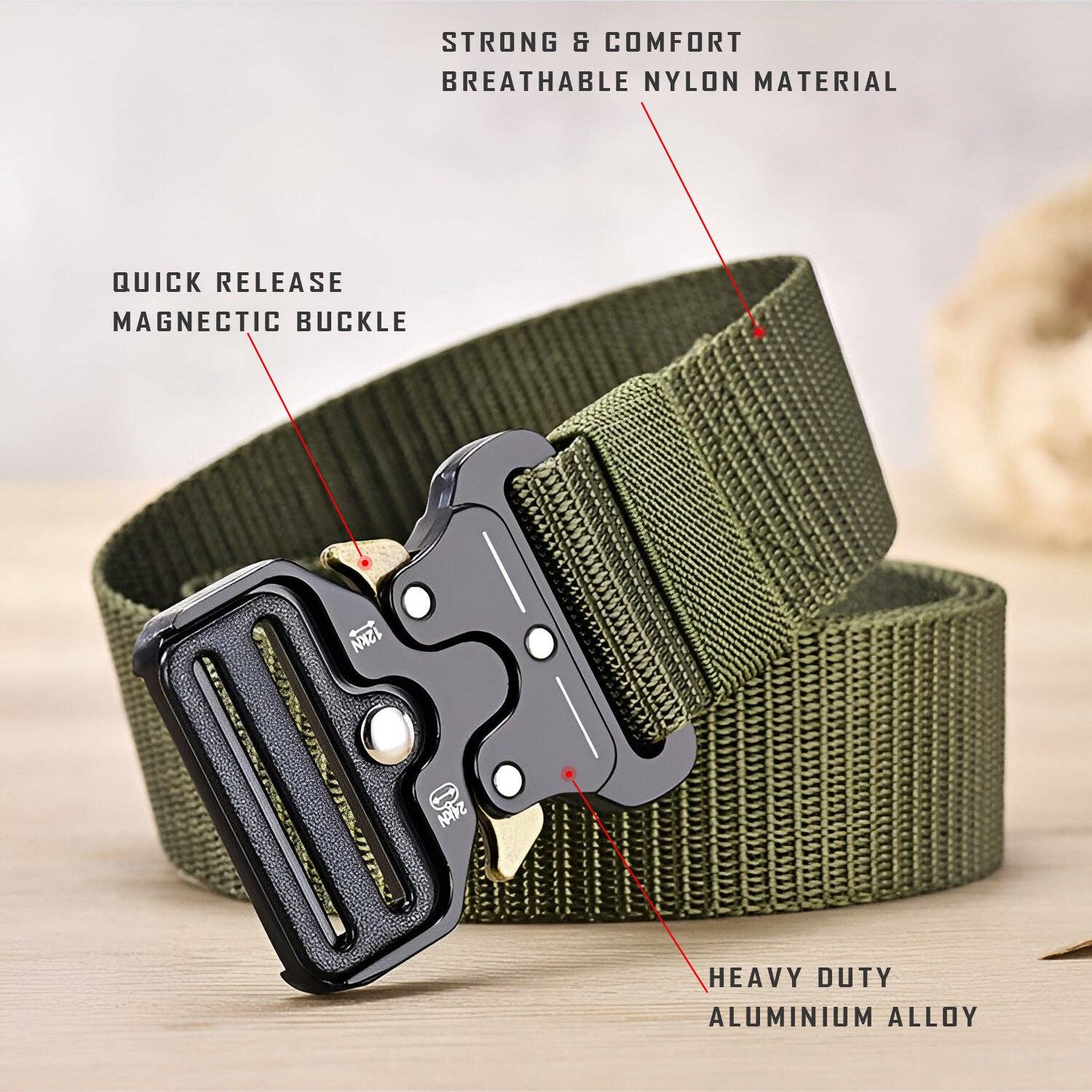 Ledsone - Wholesale Belt - Men's - Fabric Trim Men's Belt Adjustable Buckle Fit for Men Dress ~53374