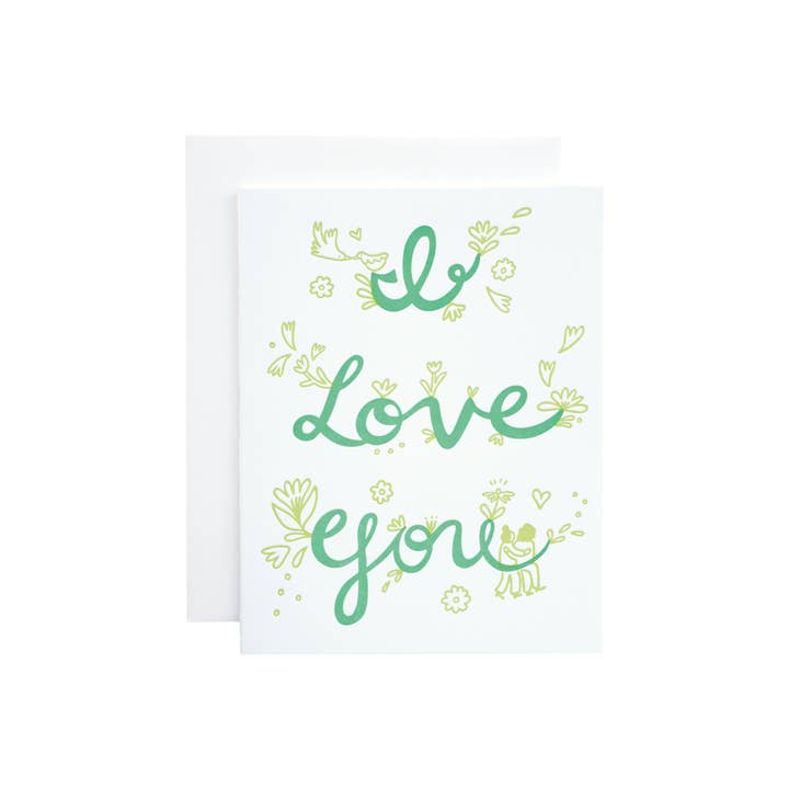 I Love You Florals Card for wholesale by Ink Paper Crafts