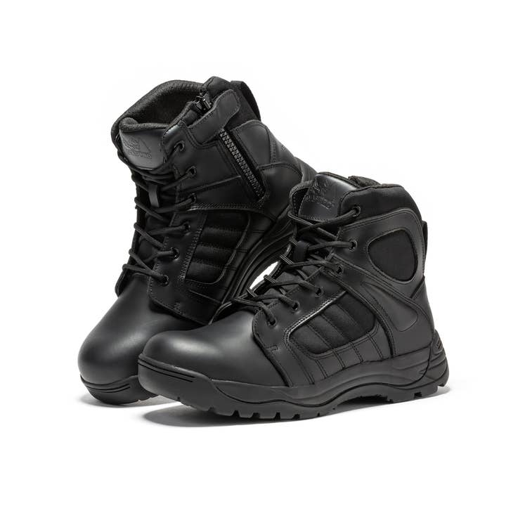 Botas Pro Black Men's 6 inch Side Zipper Rubber Sole Tactical Boots BMP111BK for wholesale on Faire3