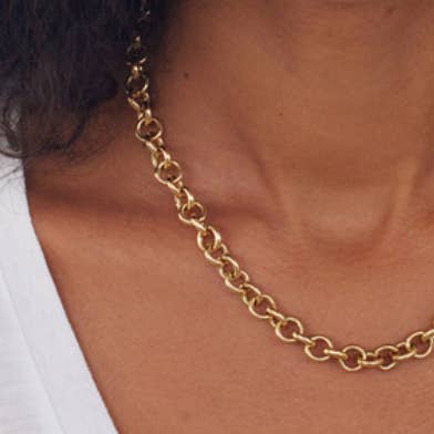 HoopLa - Wholesale Link & chain necklace - Jana- Rolo Chain Necklace Waterproof 18K gold PVD10