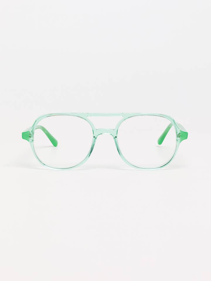 Montures Optiques Bicolores Vert Brillant / Vert Uni pour la vente par TIWI