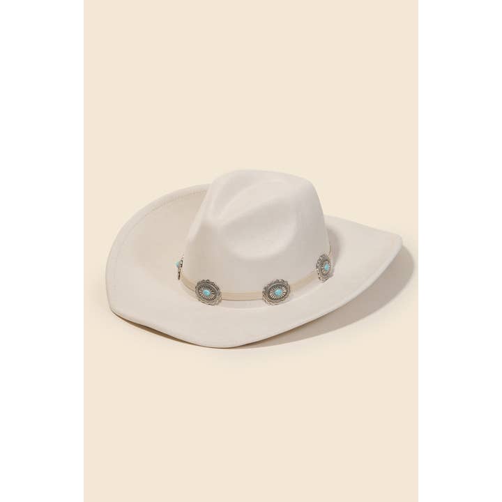 Anarchy Street – wholesale Cowboy Hat – Women’s – Medallion Disc Strap Western Cowboy Hat