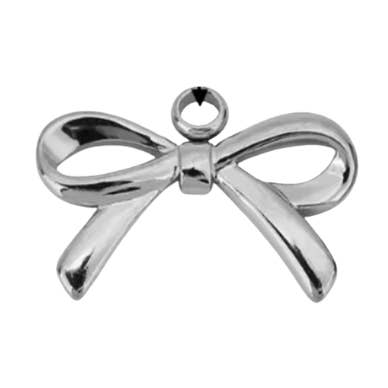 Bow Charm Silver for wholesale by Coco Luna Collection