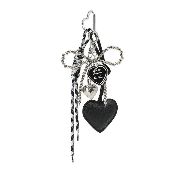 Ornaments-black heart shiny bow hook for wholesale by Eagle Crest Industries Inc.