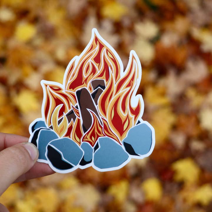 Campfire Vinyl Sticker for wholesale by Gnome Studio