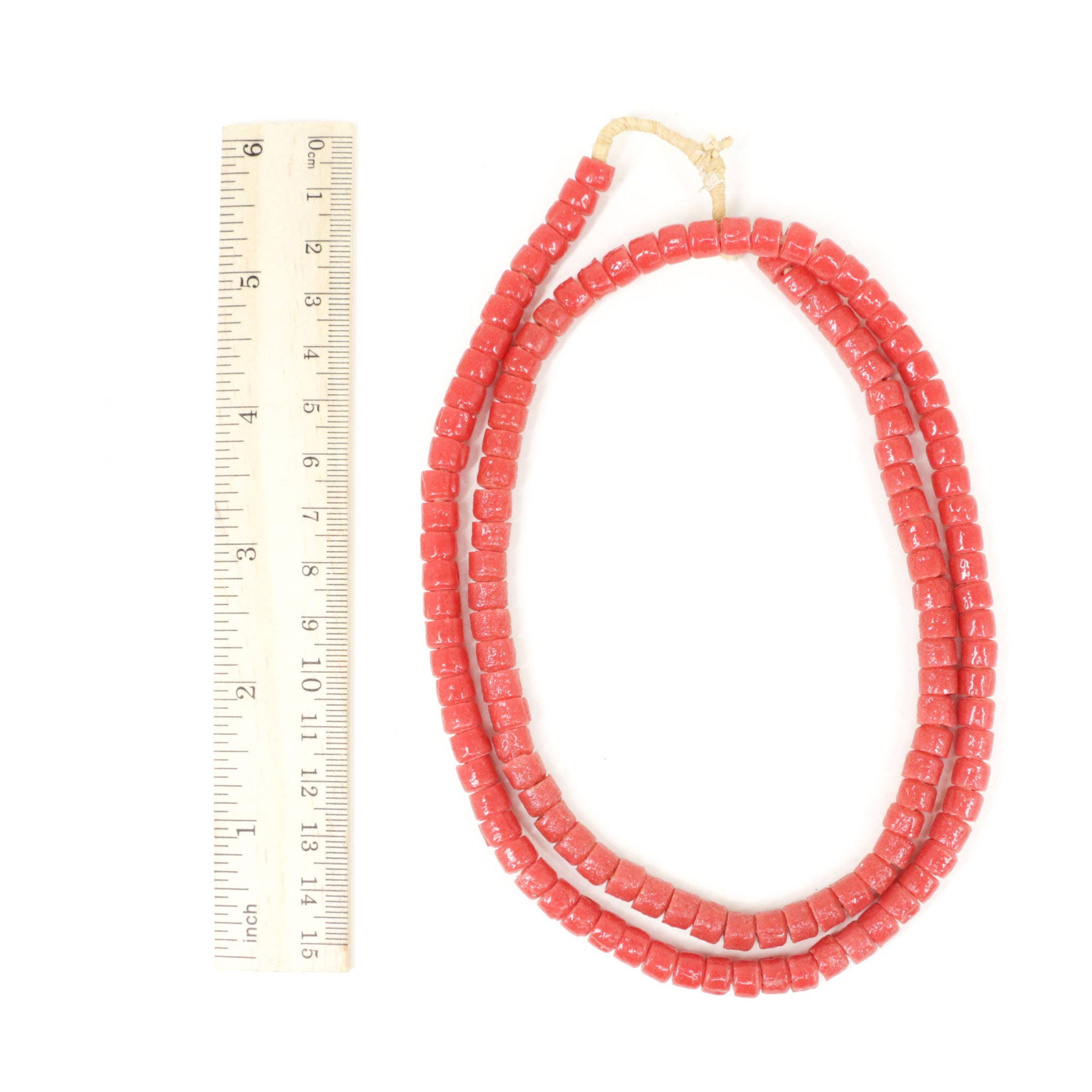 Africa Direct - Wholesale Beads - Flat-Ended "Recycled" Powder Glass Red Trade Beads2