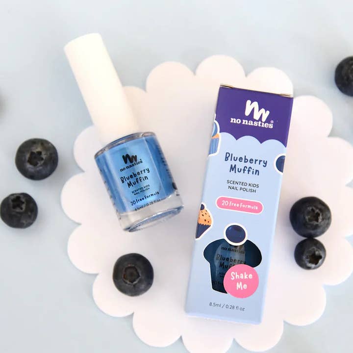 20 Free Non Toxic Kids Scented Nail Polish - Blueberry Muffin for wholesale by No Nasties Kids UK