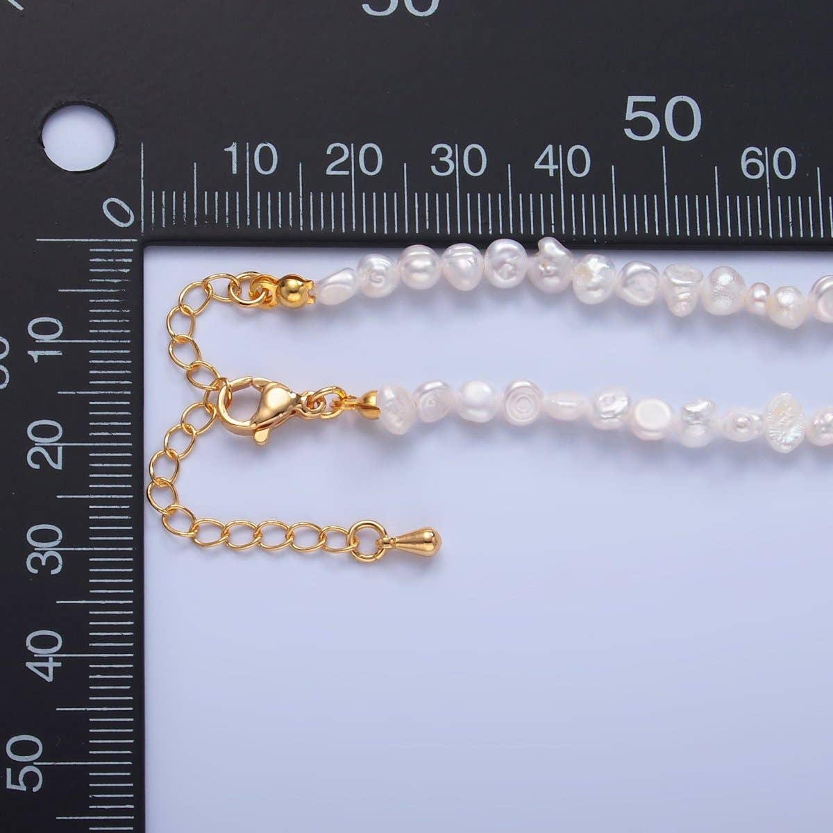 Aim Eternal - Wholesale Beaded/Pearl Necklace - 24K Gold Filled 5mm Mini Baroque Freshwater Pearl 16 Inch Necklace | WA-30202
