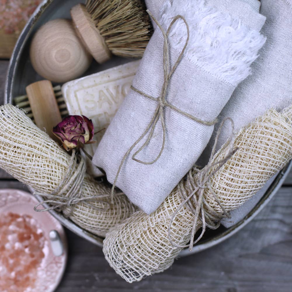 LinenCasa - Wholesale Hand Towel - Linen Guest Towel – Stonewashed –Light Natural w Frayed Edge10