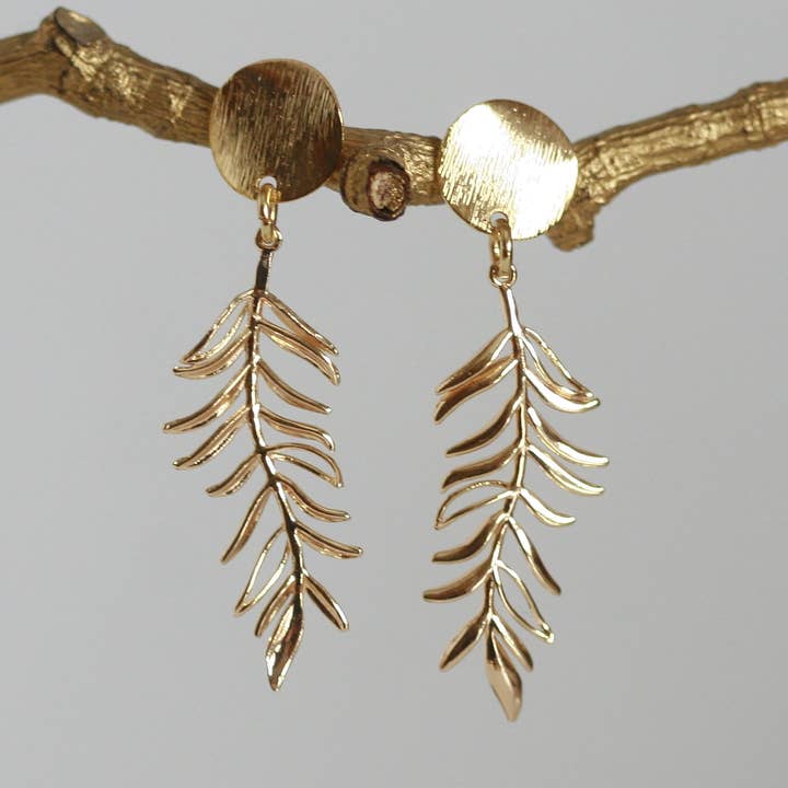 Pendientes de Hoja Larga | Pendientes Tropicales para venta al por mayor de Kaiko Studio