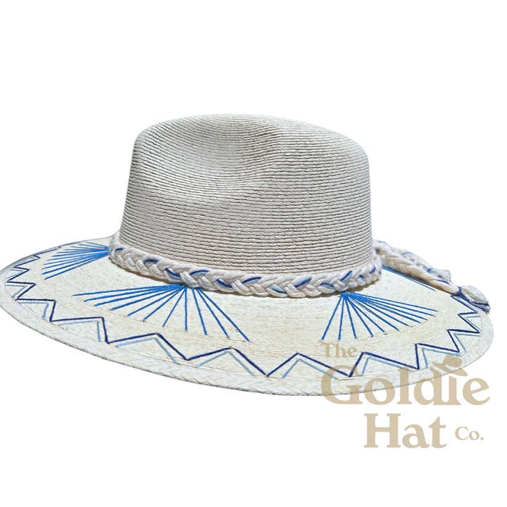 The Goldie Hat Co – wholesale Straw hat – women's – Mallorca Multi Blue Hat1