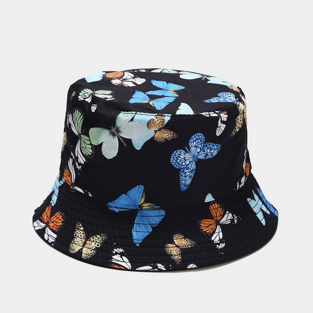 ACCITY - Wholesale Bucket Hat - Women's - COLORFUL BUTTERFLY PATTERN BUCKET HAT_CWAH16499
