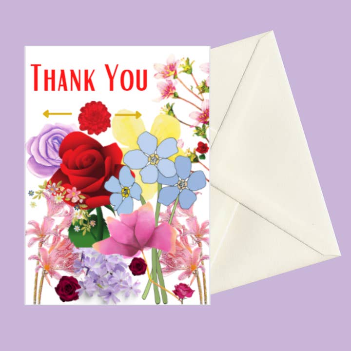 Flower Thank You Card for wholesale by Betty J