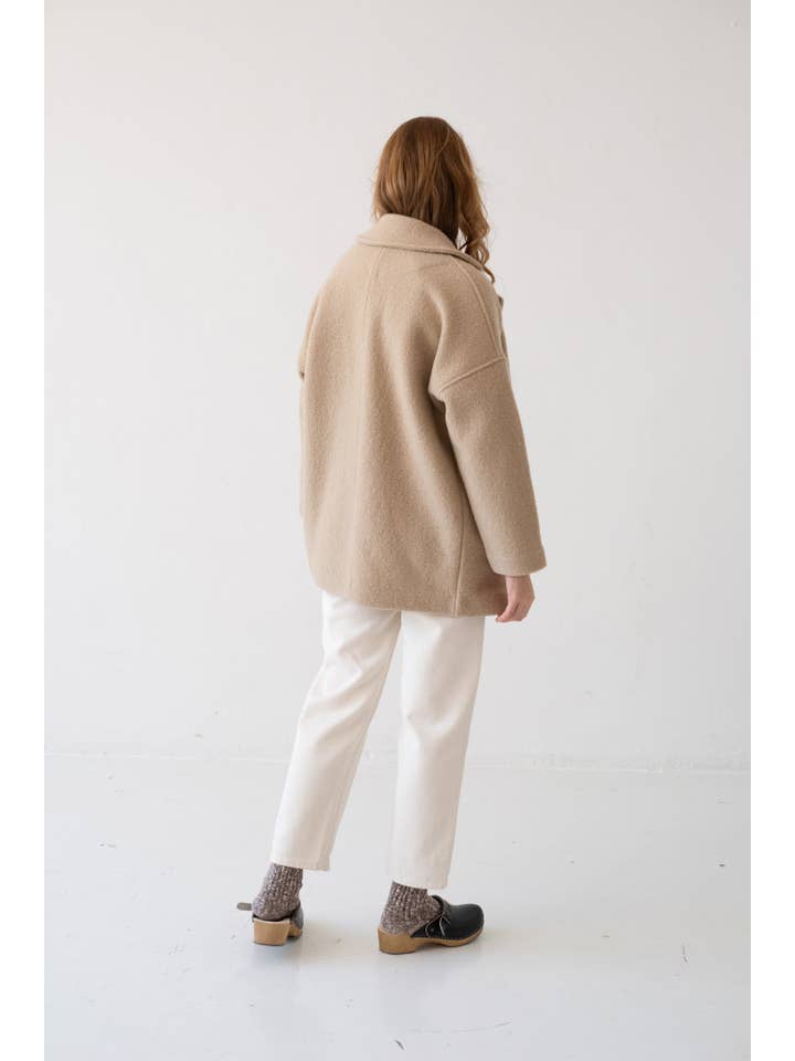 Tad Coat 100% Merino Wool in Magnolia Beige for wholesale on Faire6