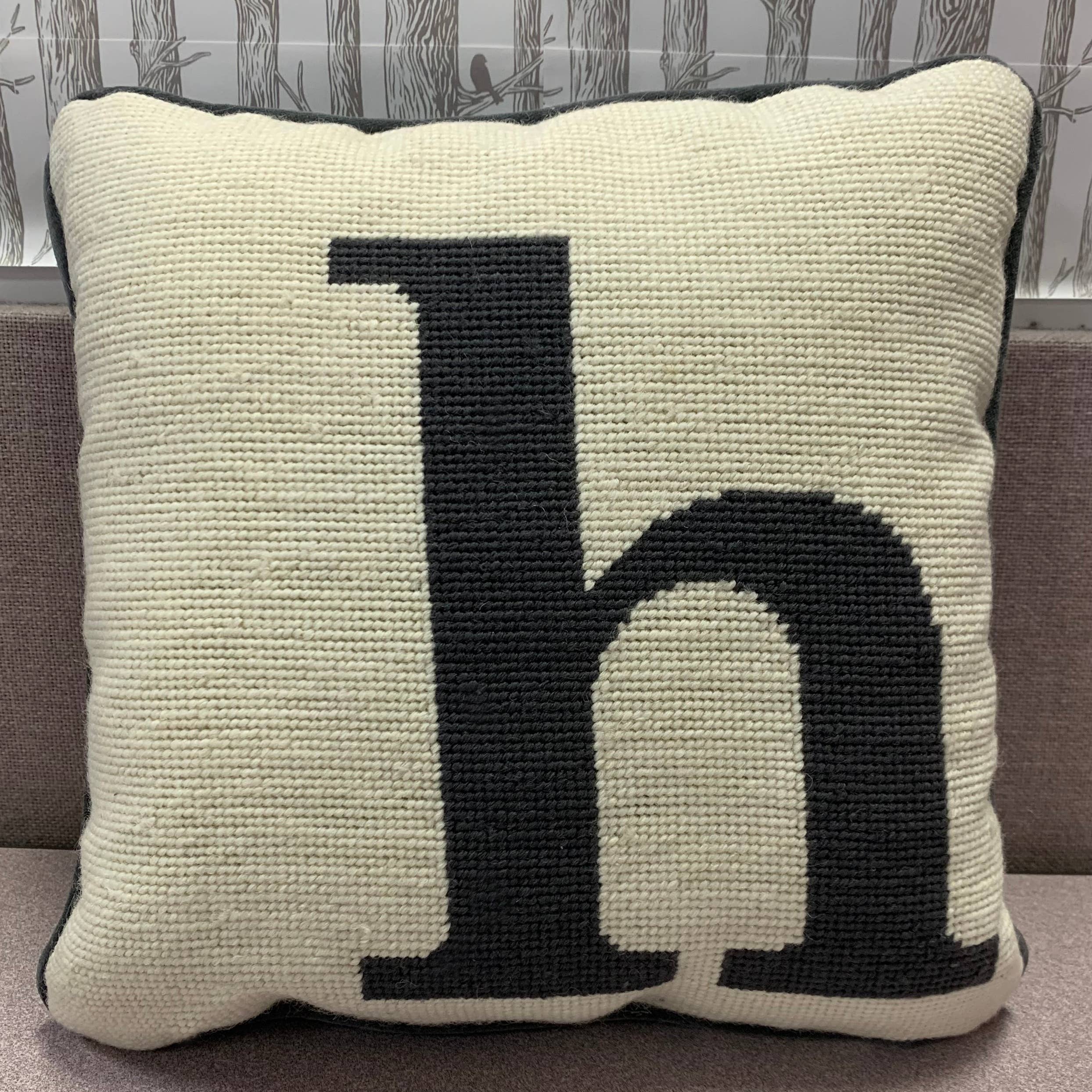 Peking Handicraft - Wholesale Throw/Decorative Pillow - Monogram Letters Needlepoint Pillow3