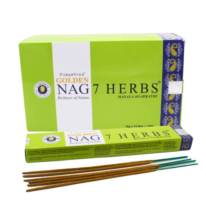 Golden Nag 7 Herbs Incense 15 Grams for wholesale by Green Tree