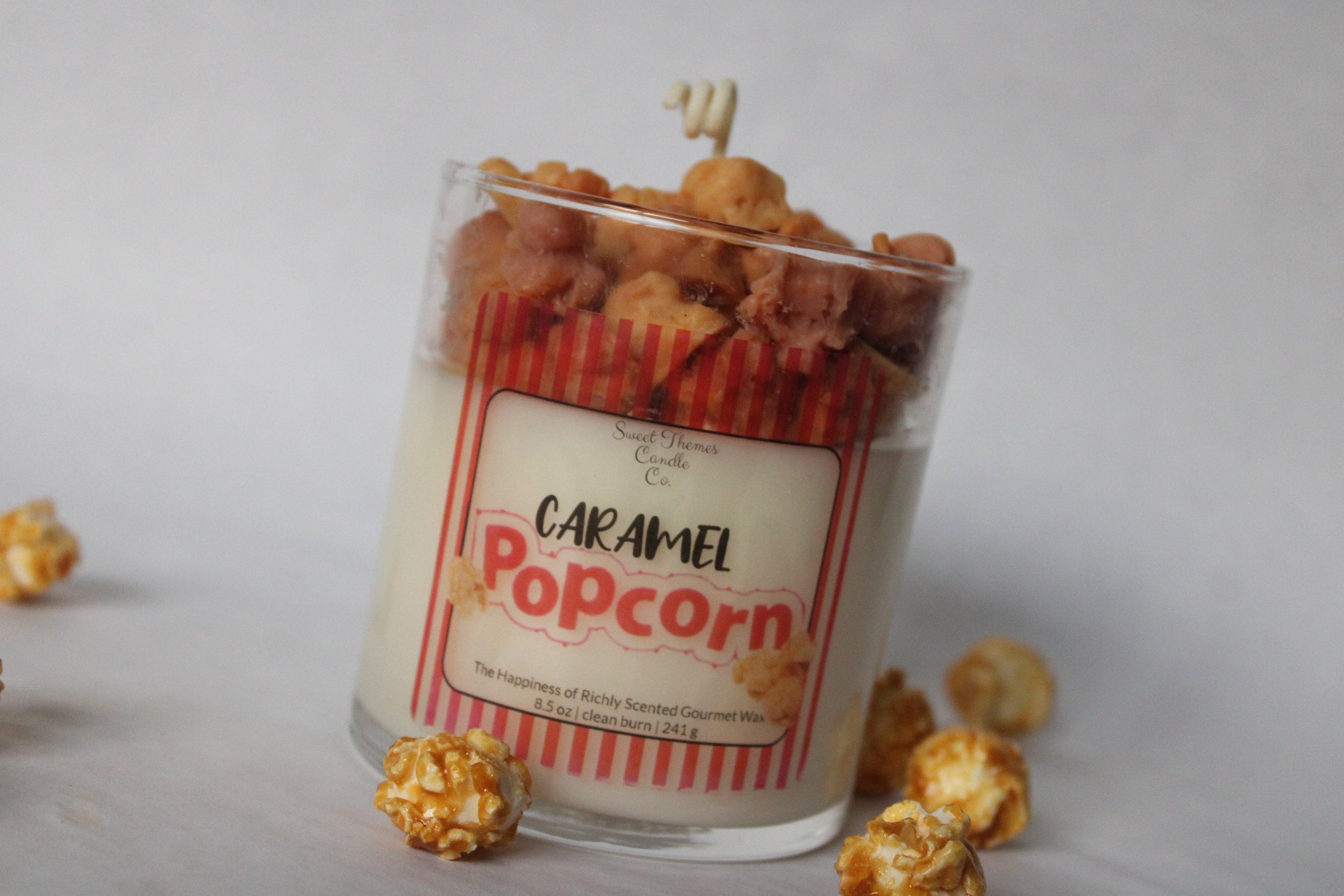 Sweet Themes Candle Co. - Wholesale Jar/Filled Candle - Caramel Popcorn - smells like Movie Night10