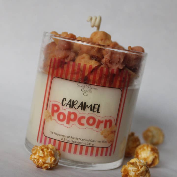 Sweet Themes Candle Co. - Wholesale Jar/Filled Candle - Caramel Popcorn - smells like Movie Night10