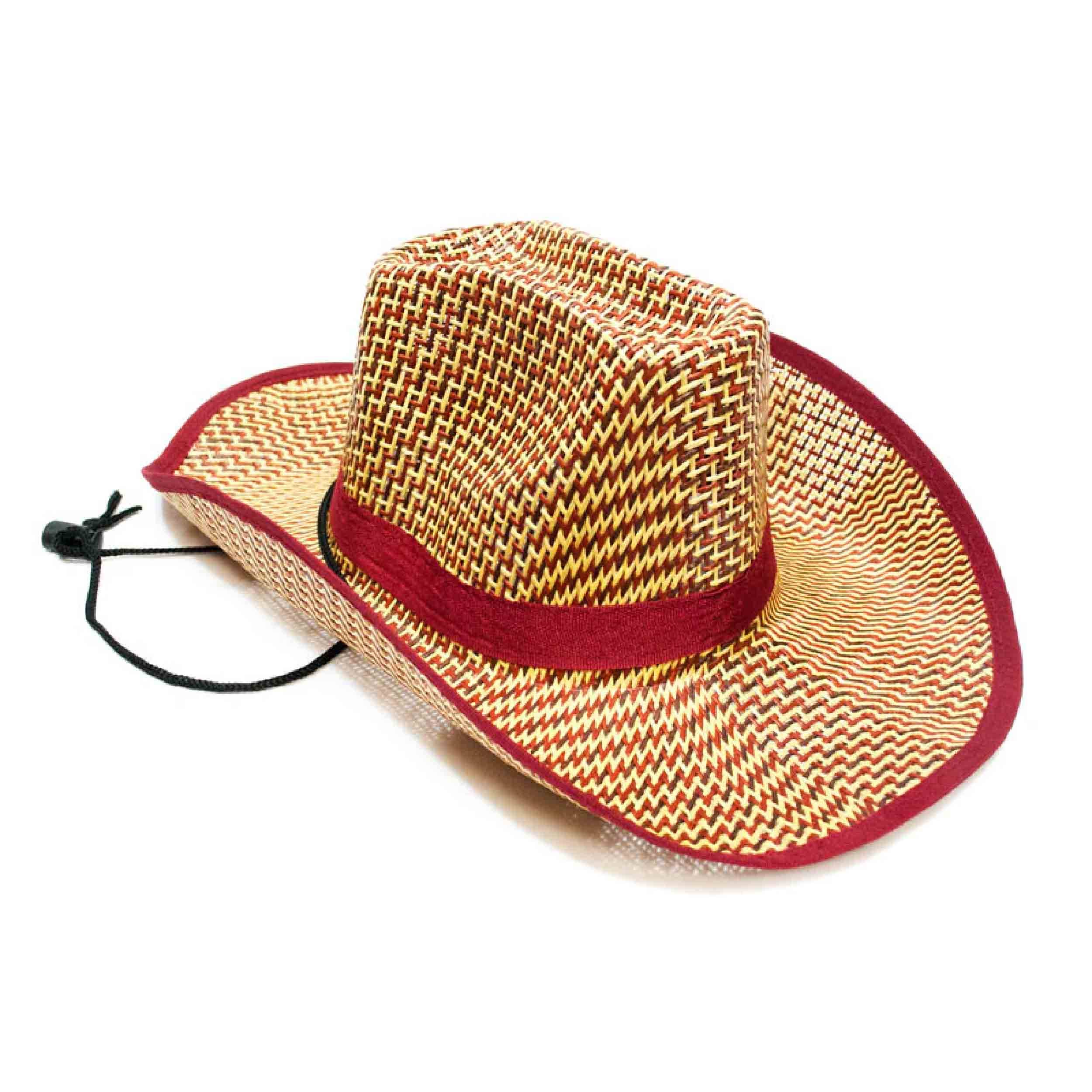 HALLEE - Wholesale Straw Hat - Unisex - Unisex Summer Straw Cowboy Hat - Assorted4