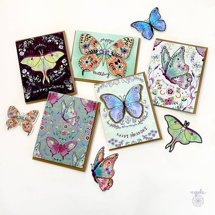 Cynla – wholesale Klistermärke – Butterfly klistermärke - monark, vackra klistermärken, 3 tums vinyl