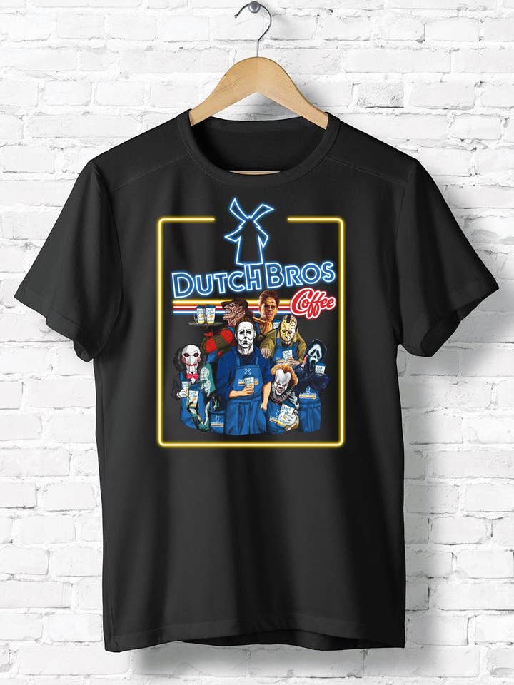 Dutch Bros Coffee Horror Characters Shirt, Friends Killer for wholesale by iBuyCanvas