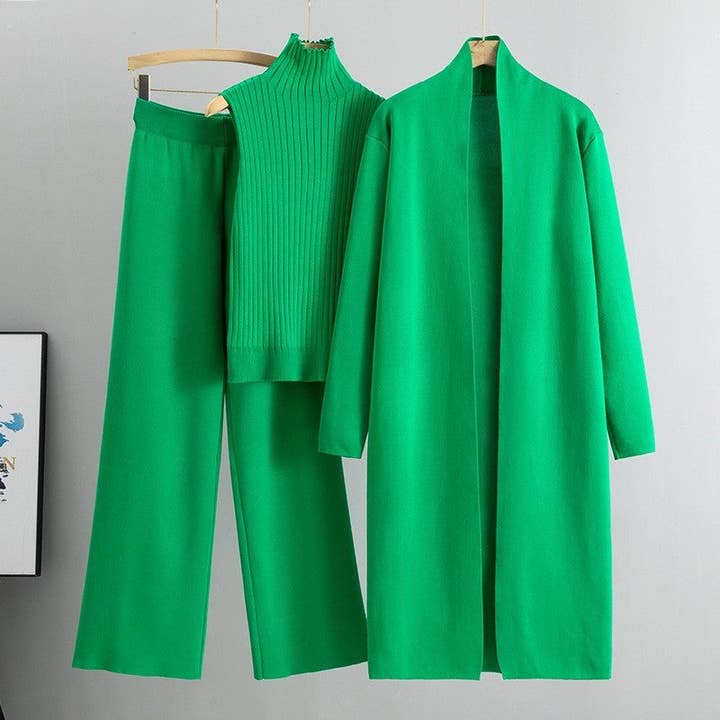 UZ Wholesale Store - Wholesale Top & Pant Set (NOT Loungewear) - Women's - Knitted Vest, Cardigan, And Pants Set