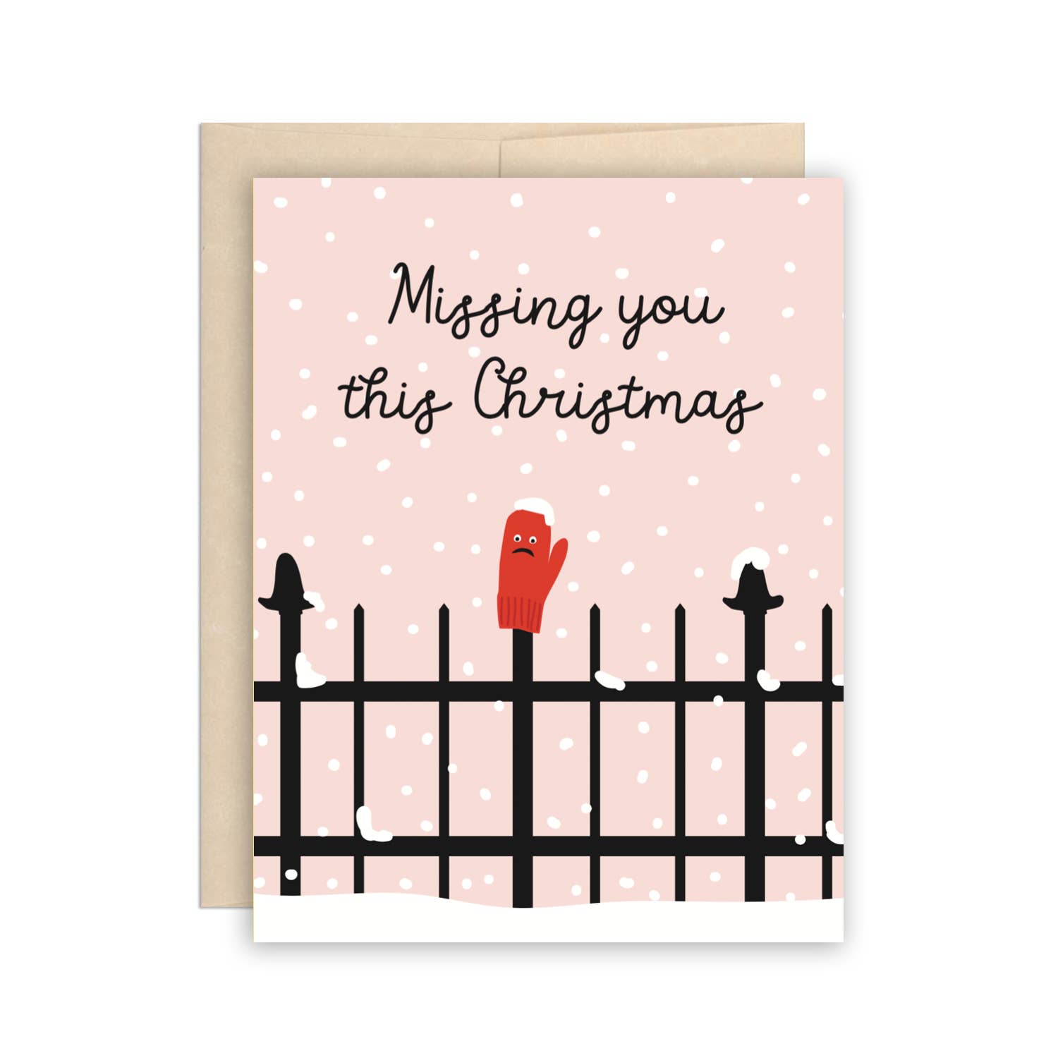 The Beautiful Project - Wholesale Christmas Card - Missing You This Christmas Lost Mitten Holiday Greeting Card