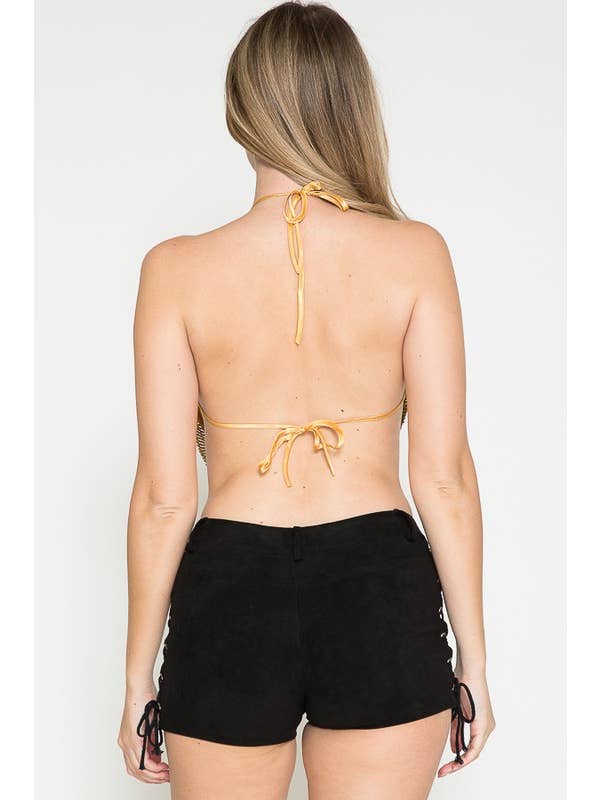 Lydia USA – Engroshandel Bluse - Dame – Blandet Rhinsten/Metallic Haltertop