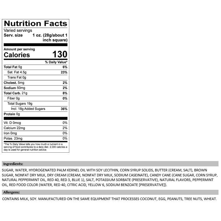 Valley Fudge & Candy - Wholesale Fudge - Candy Cane 1/2 lb. Fudge Bar3